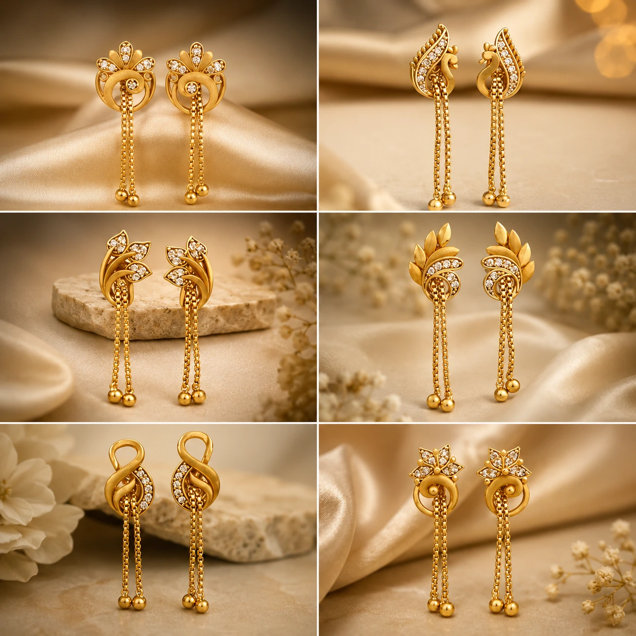 Premium Gold Long Drop Earrings